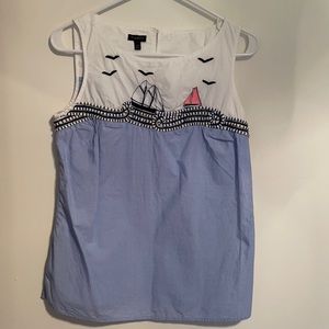 Talbots Sail Boat Sleeveless Blouse